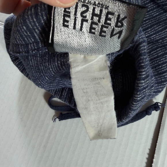 Eileen Fisher 90s Cotton Rib Knit Two Piece Set Top & Pants Blue Women's S 8USA - Picture 8 of 11